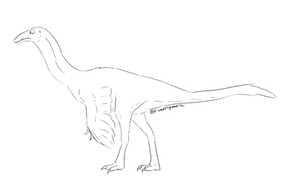 F2U Ornithomimid Lineart