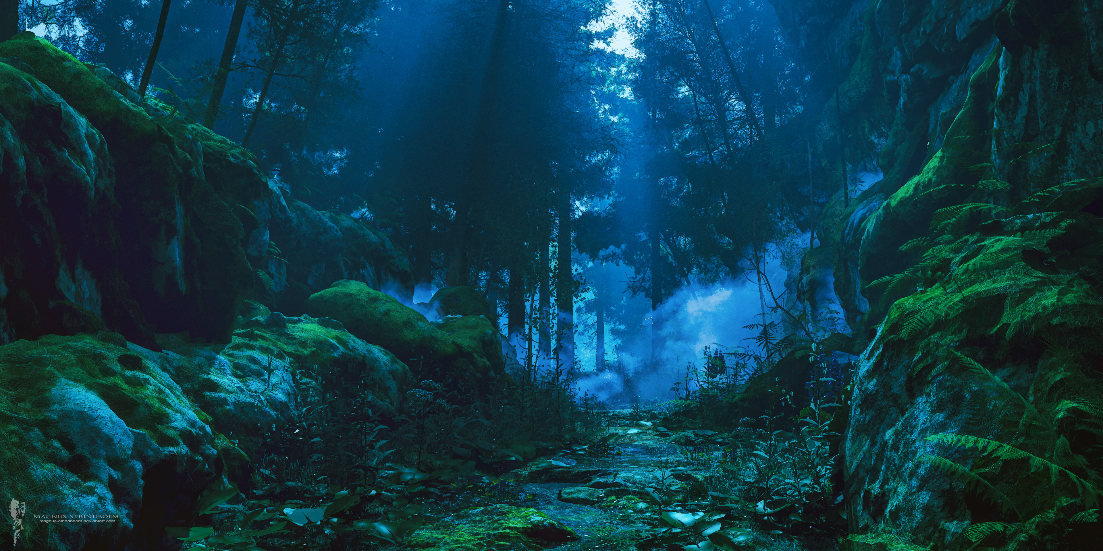 DAZ3D Forest Landscape study: Night