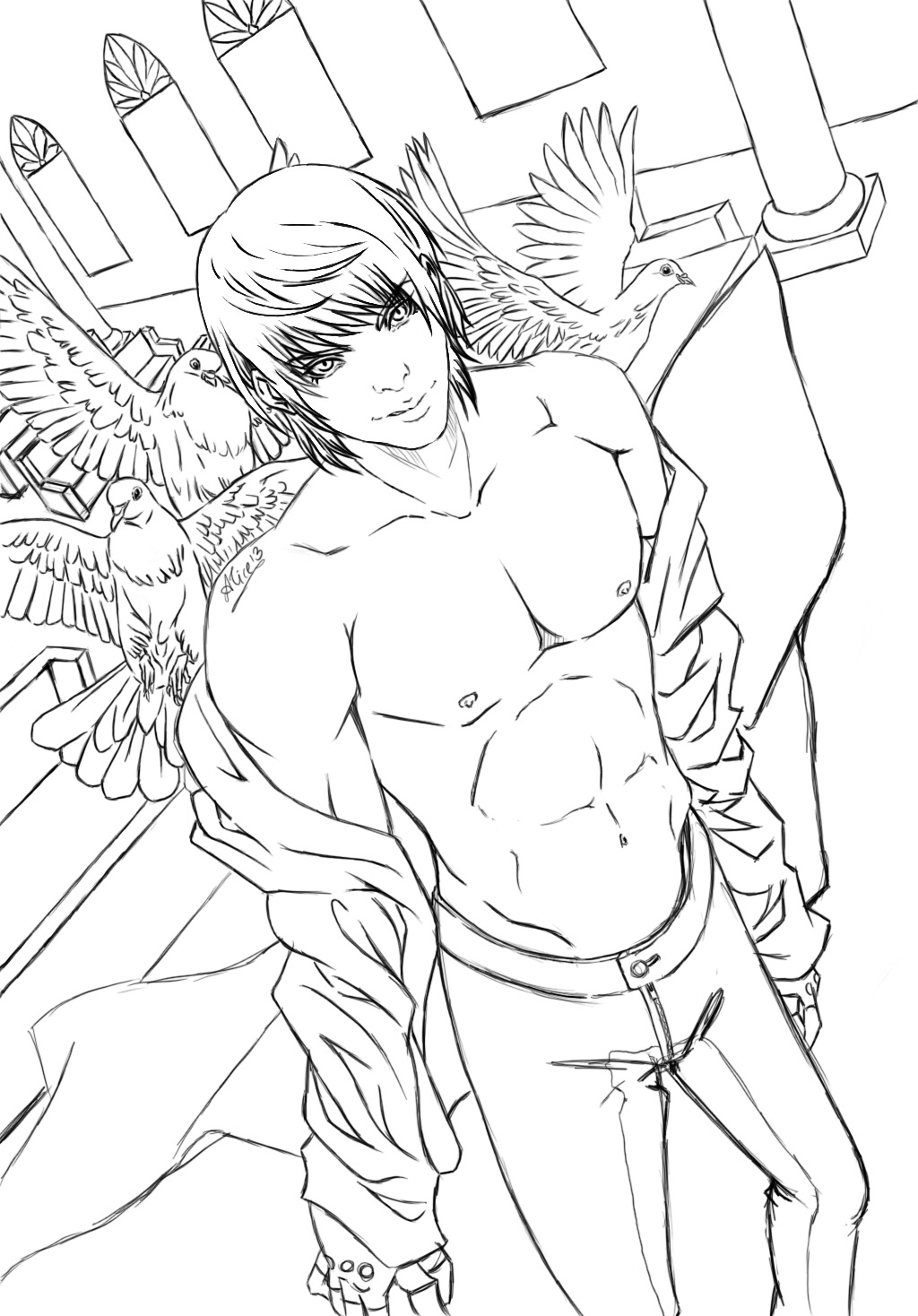 New lineart of Dante devil may cry 3