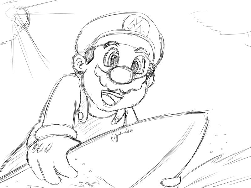 Mario Shell Surfing Mario surfing by Fighter4luv on DeviantArt
