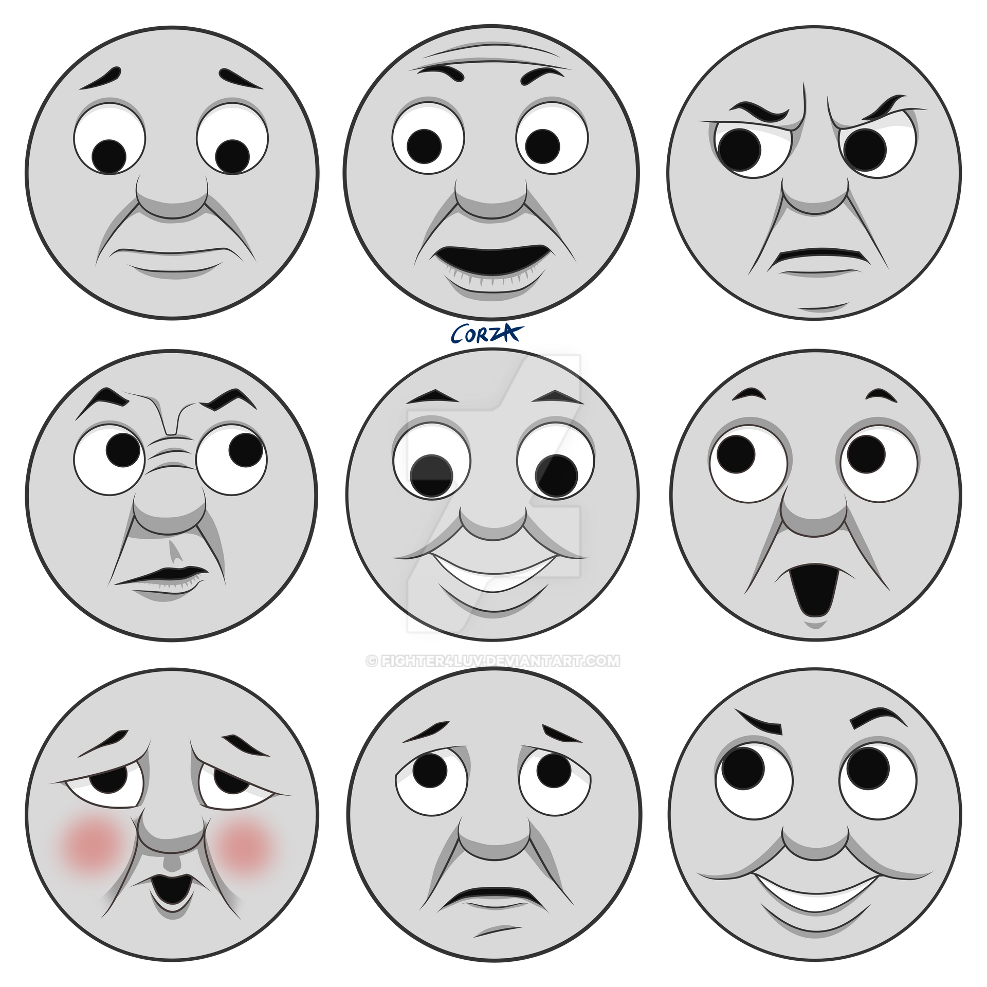 Many faces of Thomas Thomas and friends by Fighter4luv on DeviantArt