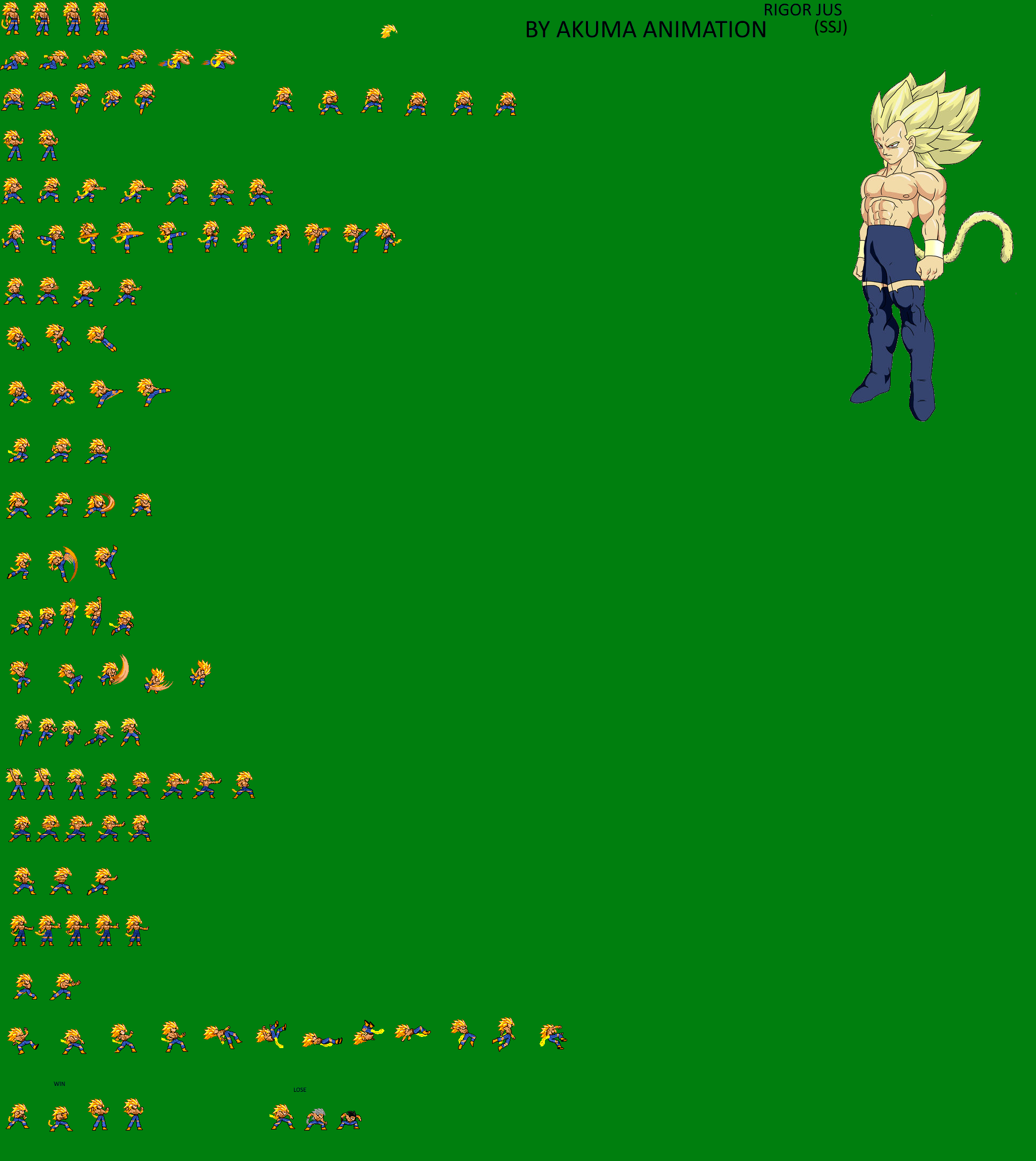 Rigor (SSJ) jus Sprite sheet by akuma-animation098 on DeviantArt
