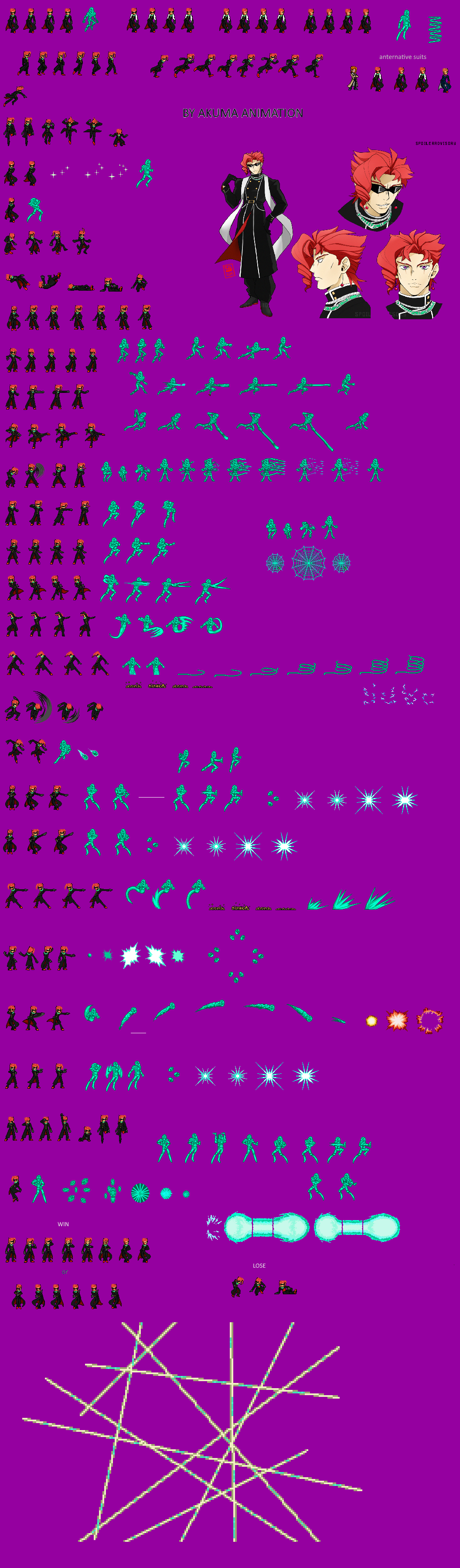 Kakyoin jus sprites sheet Parte 4 Style by akuma-animation098 on DeviantArt