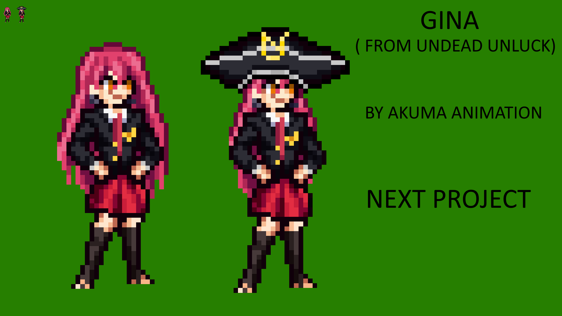 Gina(Undead Unluck) Sprite jus Next Project by akuma-animation098 on  DeviantArt