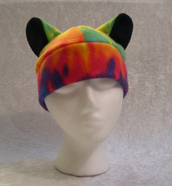 Rainbow Tie Dye Kitty Hat