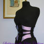 Ribbon corset liliac and black