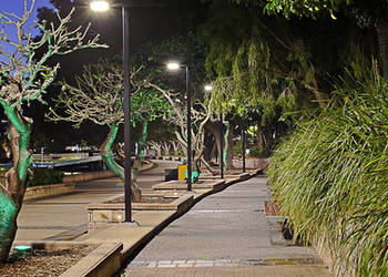 South Bank walkway at night