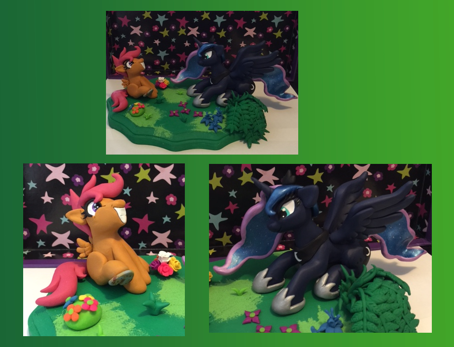 Luna and scootaloo sculpture