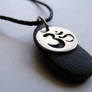 Om Necklace with River Rock