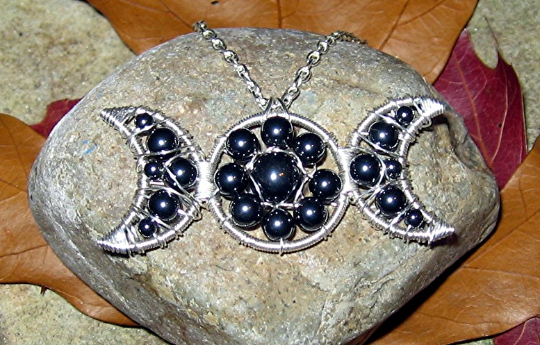 Hematite Triple Moon Necklace