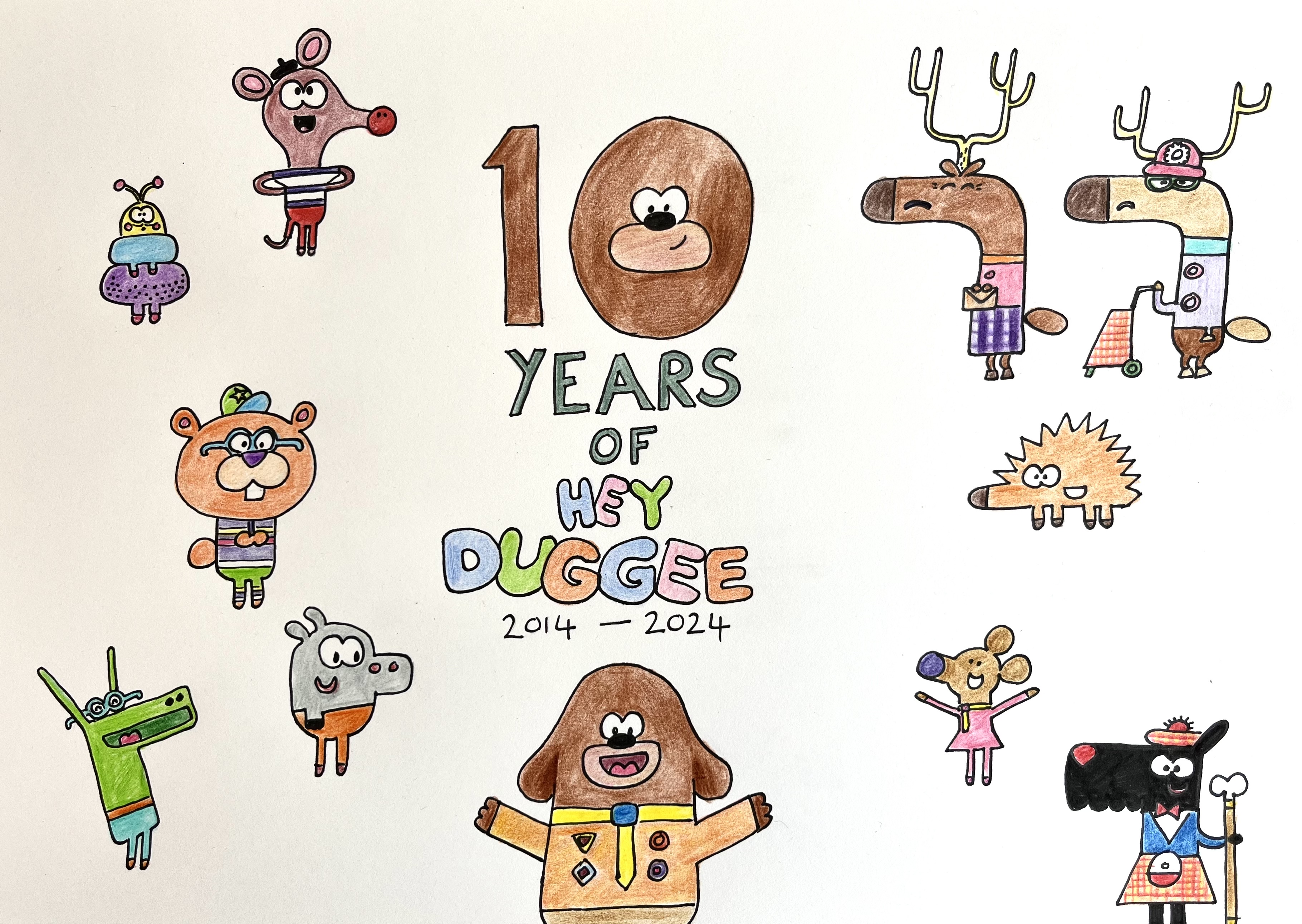 Duggee Drawing 10 years of Hey Duggee by GeordieJim76 on DeviantArt