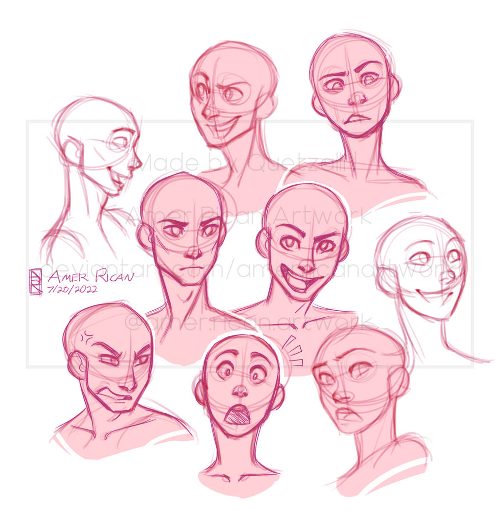 Human Bust/Expression Practice by AmerRicanArtwork on DeviantArt