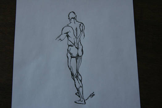 male figure using calligraphy pens