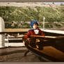 Anastasia in a rowboat