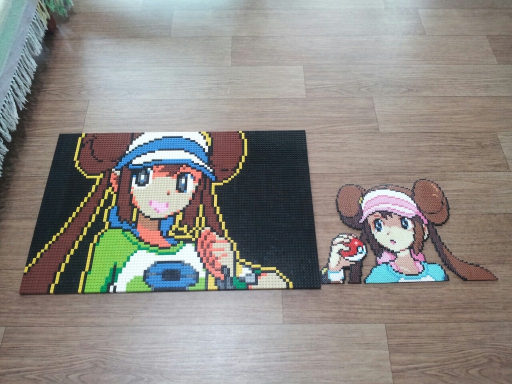 Pokemon BW2 VS Rosa(Lego Mosaic,Sprite,Mugshot)