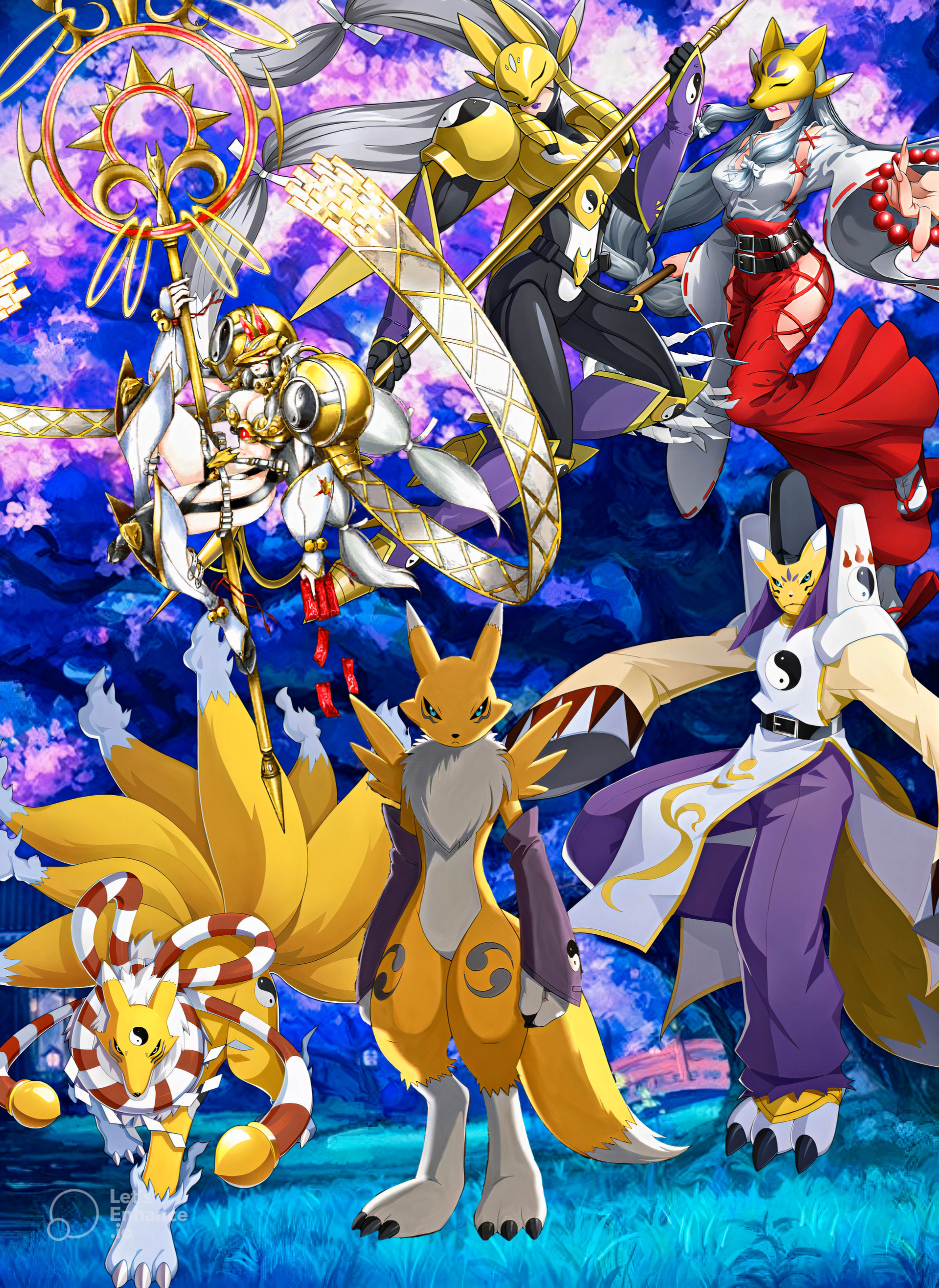 Renamon complete evo line by AntaresXII on DeviantArt