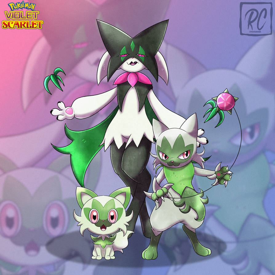 Paldea starter Meowscarada by AntaresXII on DeviantArt