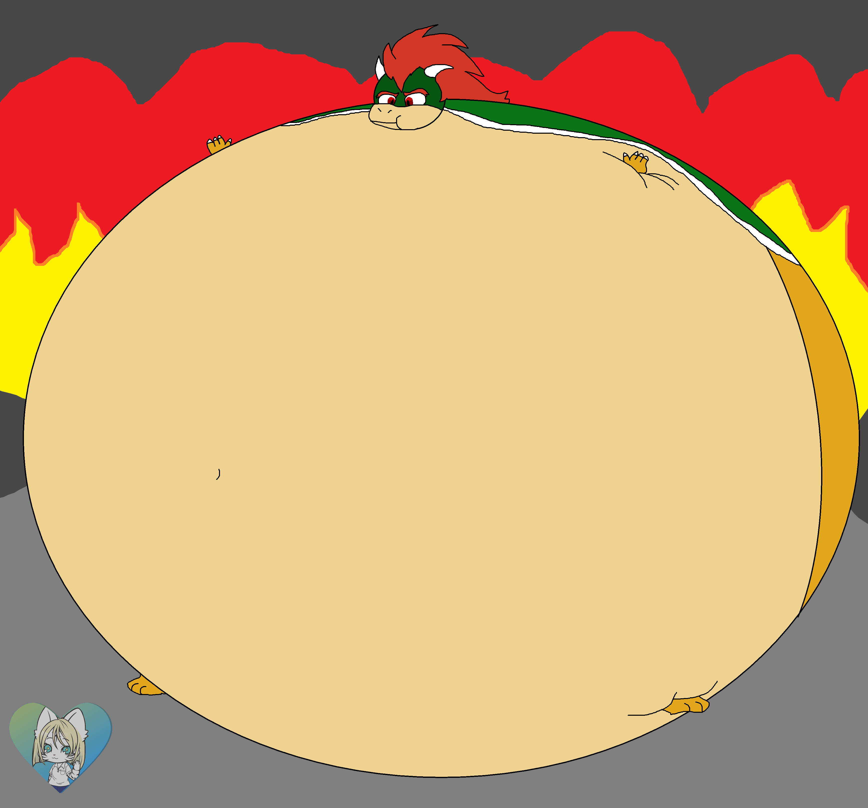 Browser Inflation Ballooned Bowser by LoganRock305 on DeviantArt