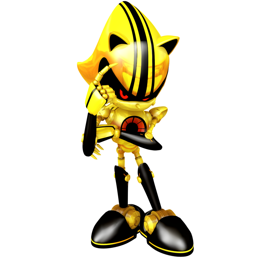 Sonic Speed Simulator Render Golden MetalSonic 3.0 by ShadowFriendly on