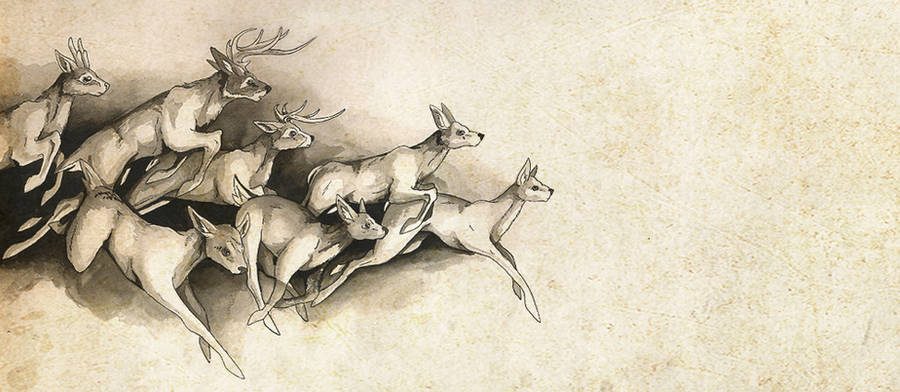 Ink deer by Mystalia