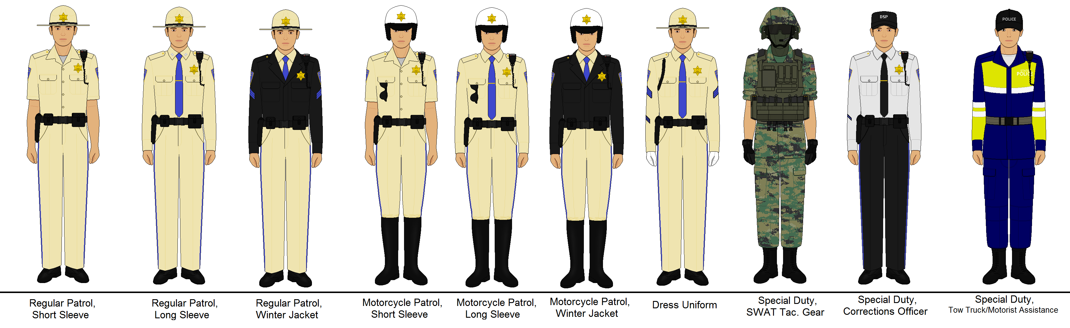 Police uniforms vs. military uniforms