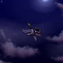 Vampire pegasus in night sky