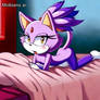 Blaze the cat talking with you on bed