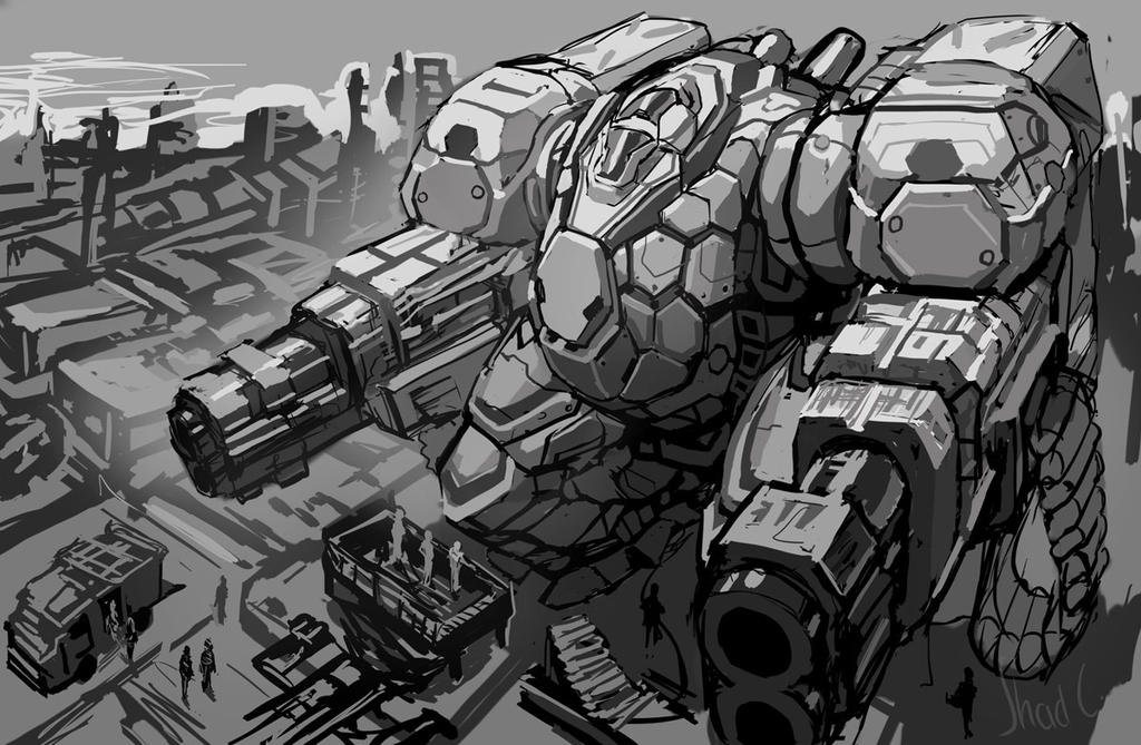 The Round Shield - Mech by ShadCarlos on DeviantArt