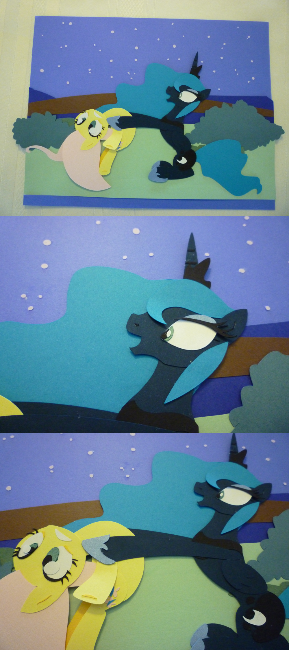 Paper Cutout Fluttershy and Luna