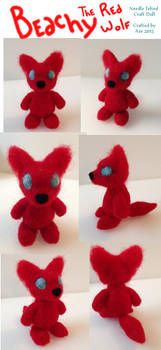 Beachy Red Wolf Felted Doll