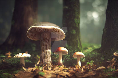 Mushrooms in the forest