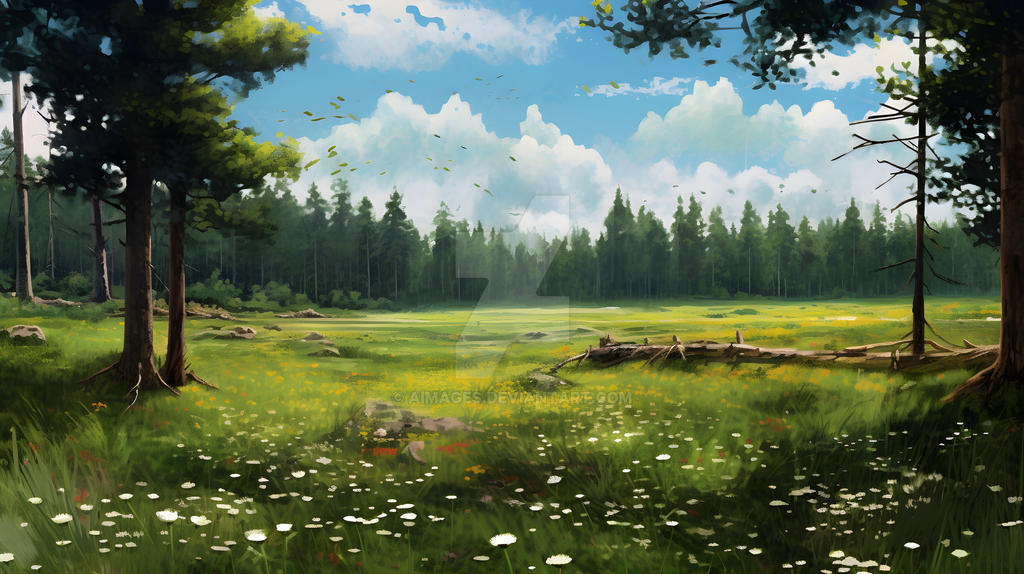 Spring landscape - Watercolor style by AImages on DeviantArt