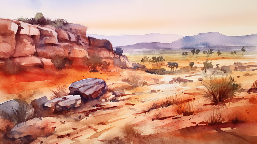 Australian landscape - Watercolor style by AImages on DeviantArt