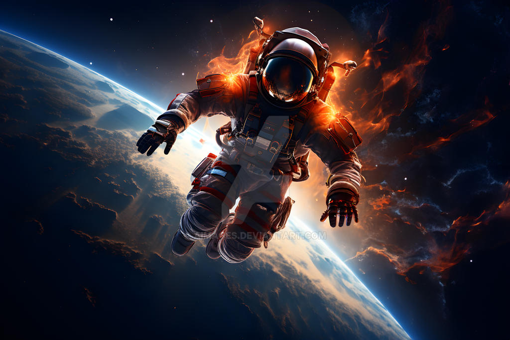 The Lorekeeper spaceman floating in space dystopia by TheLorekeeperLibrary  on DeviantArt
