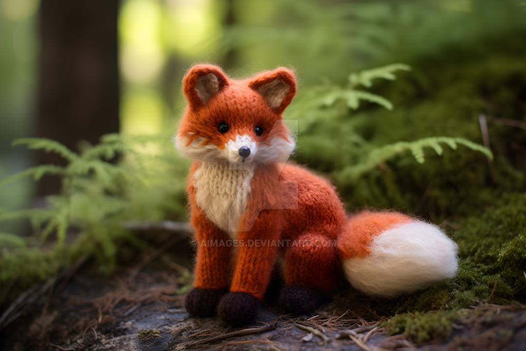 Knitted Red Fox by AImages on DeviantArt