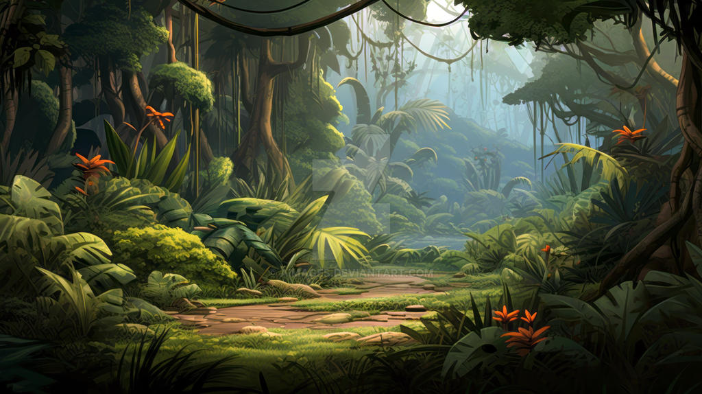 Cartoon Jungle Rocks Jungle - Cartoon style by AImages on DeviantArt