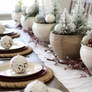 Christmas table decoration in a farmhouse