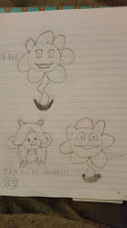 Flowey and Temmie Drawings