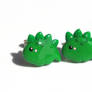 Green Baby Stegosaurus Earrings