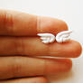 White Angel Wing Earrings