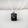 Cute Black Pug Polymer Clay Charm Necklace