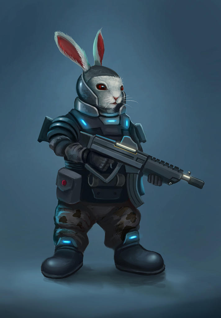 SCI FI military rabbit by cicakkia on DeviantArt