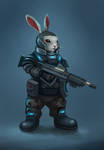 SCI FI military rabbit by cicakkia