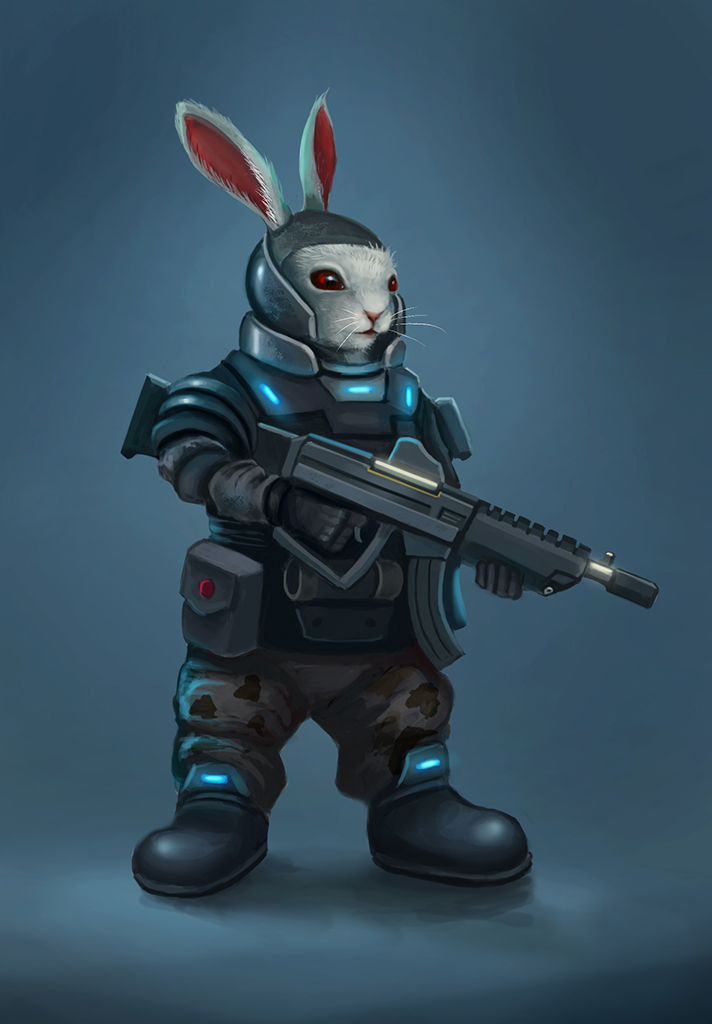 SCI FI military rabbit by cicakkia on DeviantArt