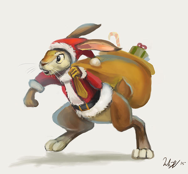 Santa rabbit by cicakkia on DeviantArt