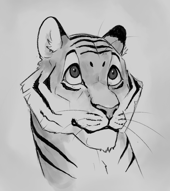Tiger sketch portrait