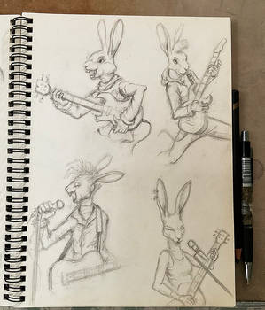 Guitarist Hare Sketches