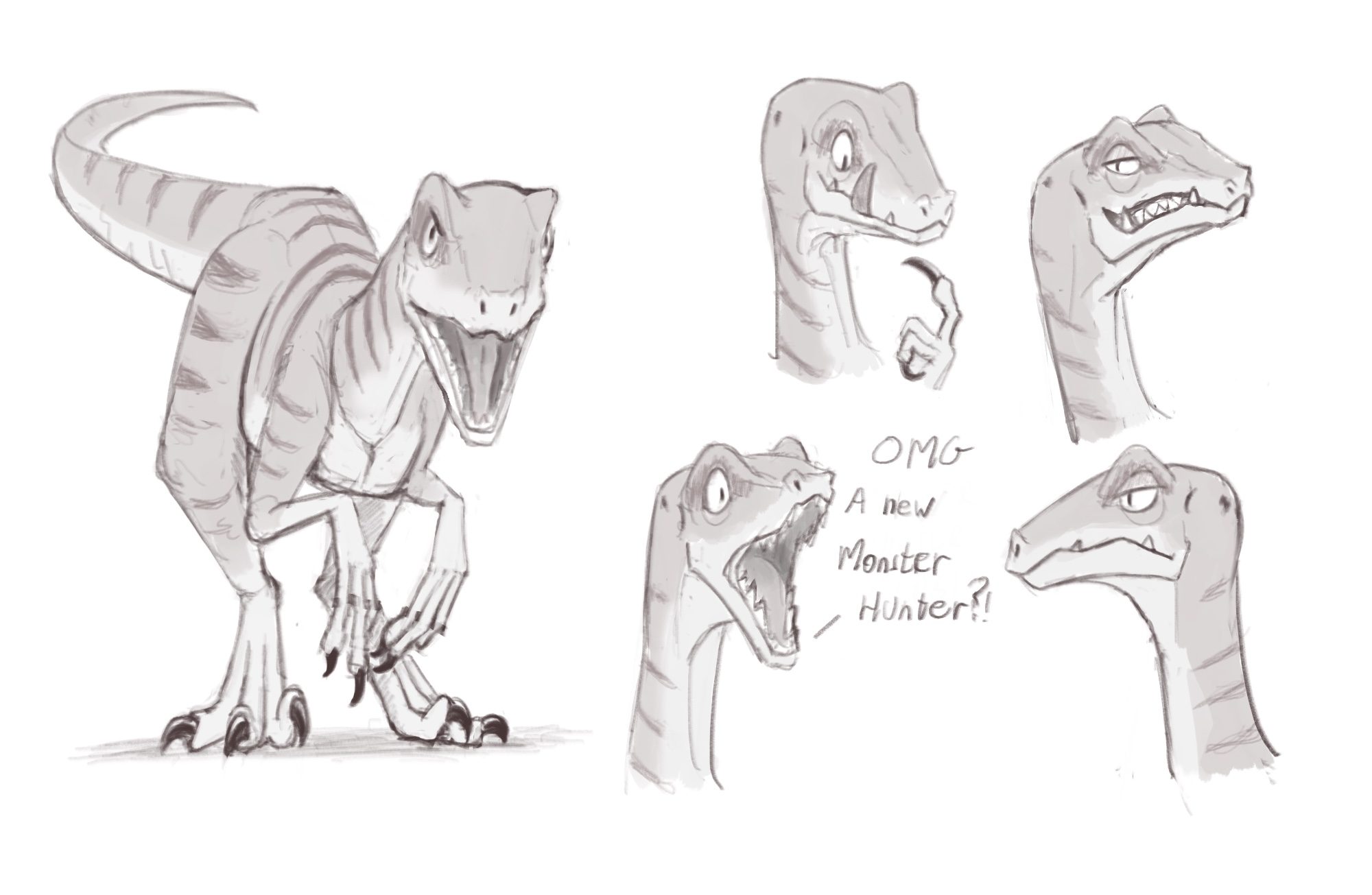 Raptor sketch by cicakkia on DeviantArt