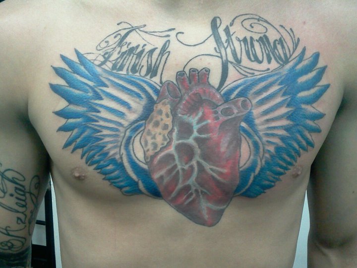 Anatomical heart with wings