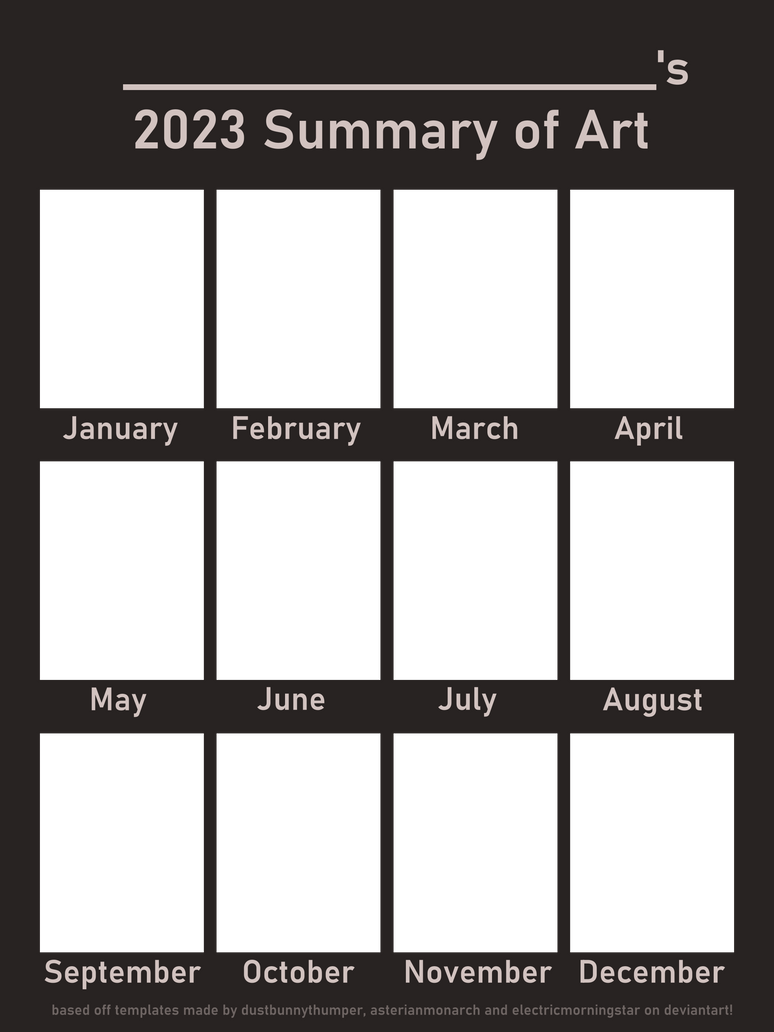 2023 Summary Of Art Meme/Template by PennyPalBlork on DeviantArt